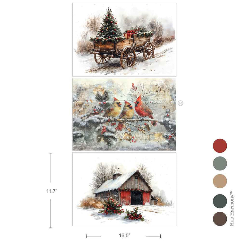 Christmas in the Country Fiber Paper - 11.7" x 16.5"