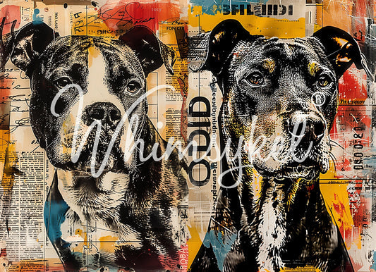 Whimsykel Transfer 21x29 - Newsprint Boys