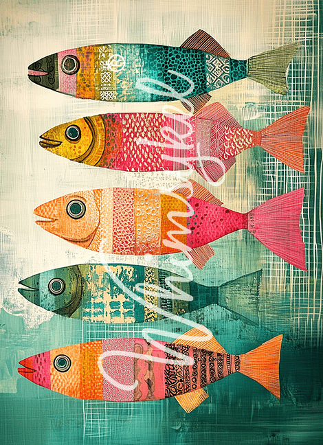 Whimsykel Transfer 21x29 - Fish Fabels