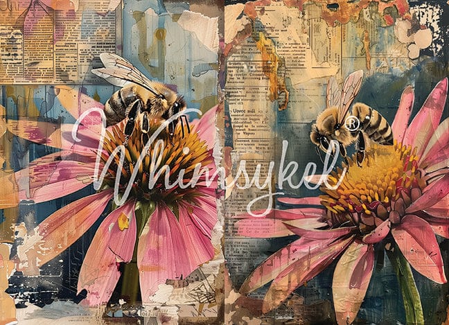 Whimsykel Transfer 21x29 - Hoeny Bee Duo