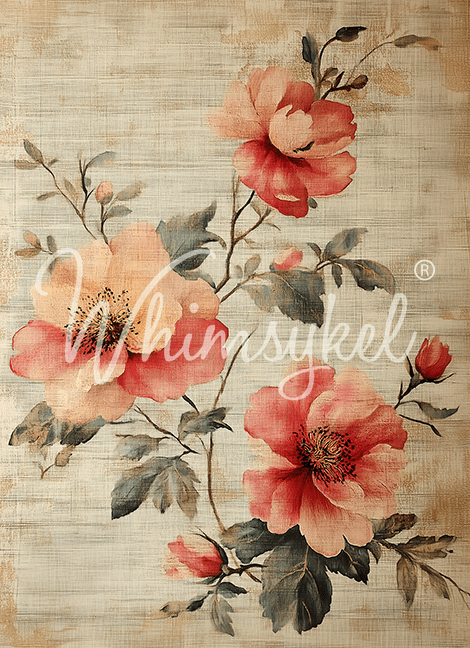 Whimsykel Transfer 21x29 - Linen Flowers