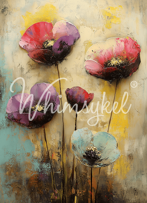 Whimsykel Transfer 21x29 - Painted Poppies