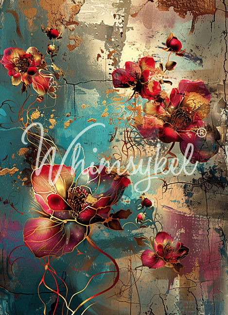 Whimsykel Transfer 21x29 - Patina Petals