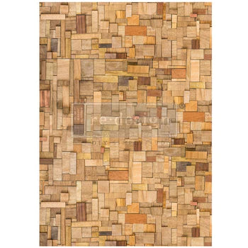 Wood Cubism Tissue Paper - 23.4 x 33.1