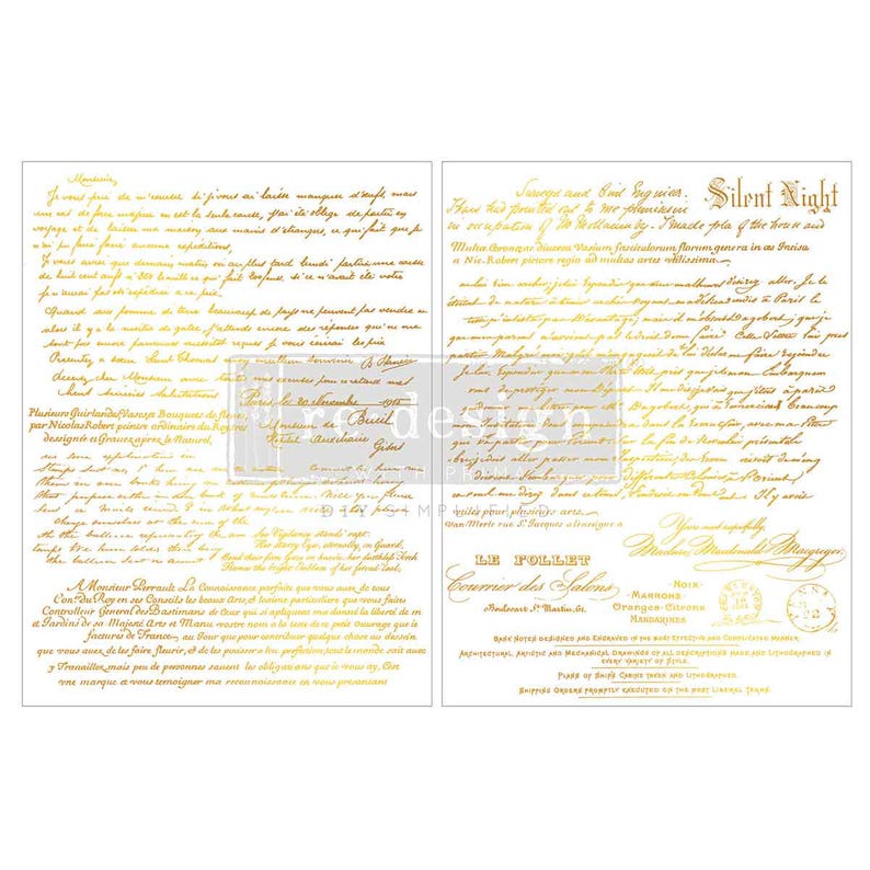 Transfer 8.5x11 - Gilded Noel Script