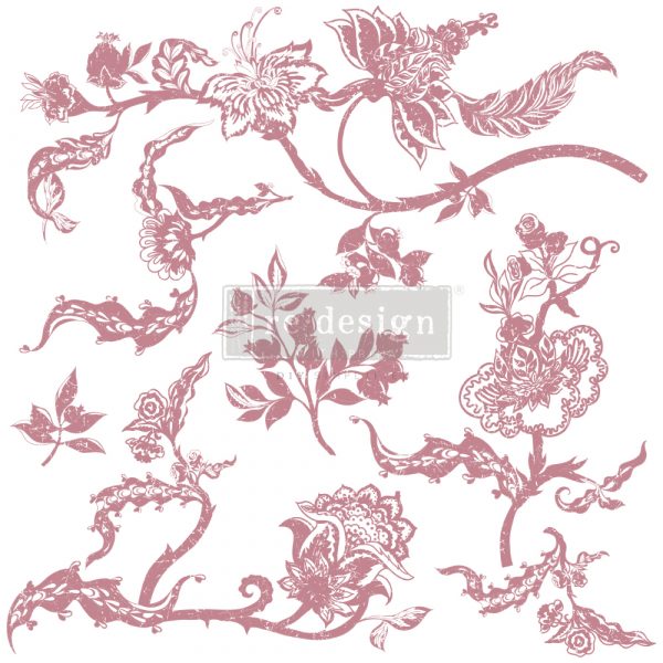 Distressed Floral Prints Stamp