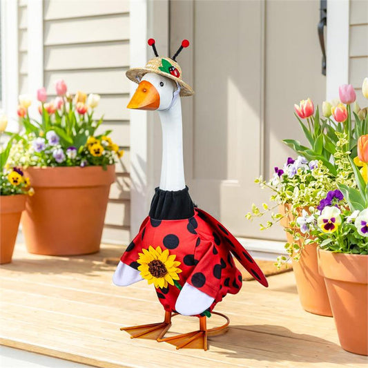 Giddy the Porch Goose Ladybug Outfit