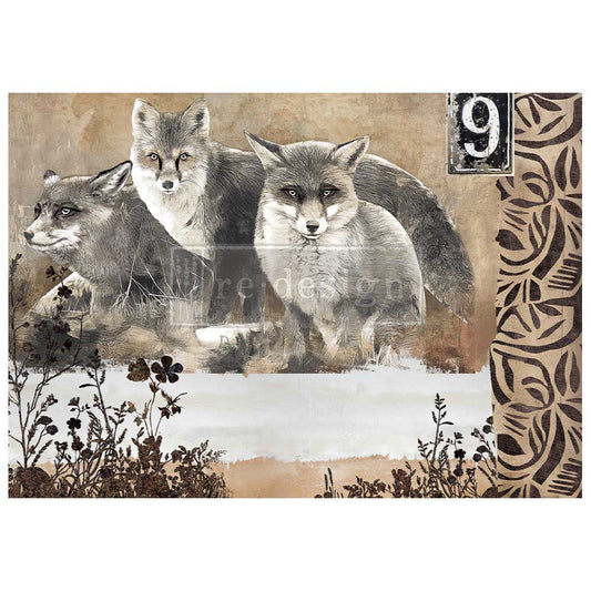 Calm Foxes Fiber Tissue Paper - 23.4 x 33.1