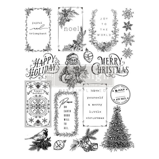 Clear Cling Stamp - Santa's Helper Tags