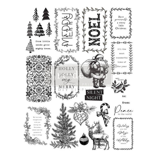 Clear Cling Stamp - Merry and Bright Tags