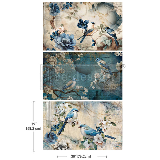 Redesign Decoupage Decor Tissue Paper Triple Pack - Sapphire Wings