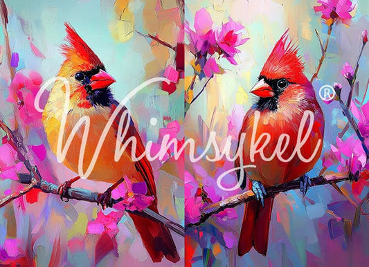 Whimsykel Transfer 21x29 - Cardinal Companions