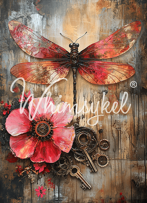 Whimsykel Transfer 14x20 - Industrial Bloom