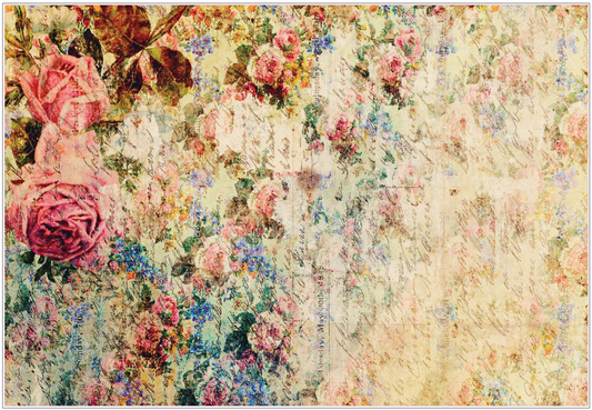 Peony Pattern Rice Paper - 23.3 x 33.1