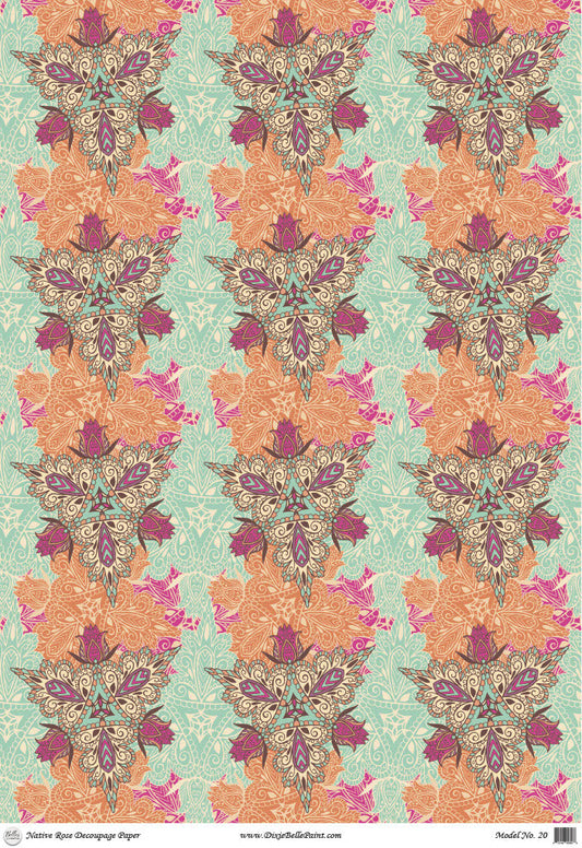 Native Rose Rice Paper - 23.3 x 33.1