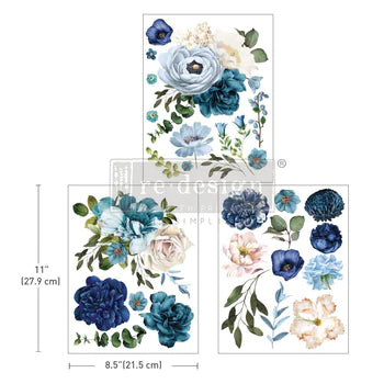 Transfer 8.5x11 - Blue Wildflowers