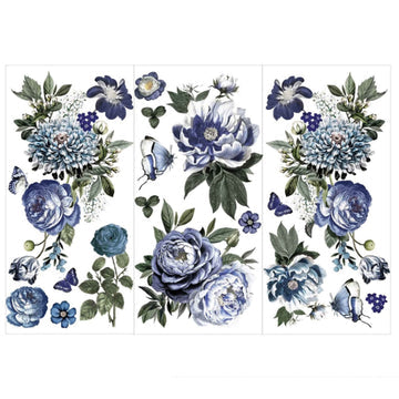 Transfer 6x12 - Indigo Petals