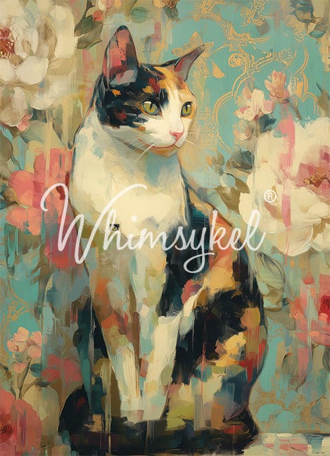 Whimsykel Decoupage Paper 21x29 - Calico Cat