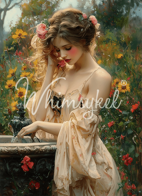 Whimsykel Transfer 29 x 21 - Rosewater Fountain