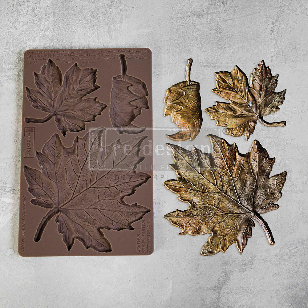 ReDesign with Prima Mould - Falling leaves fantasy