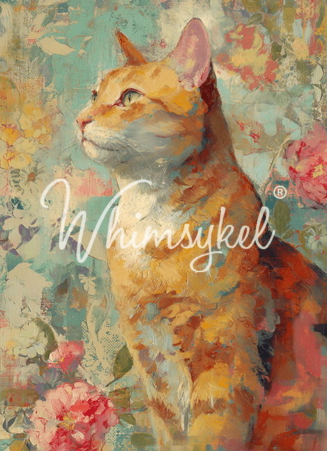 Whimsykel Decoupage Paper 21x29 - Orange Tabby
