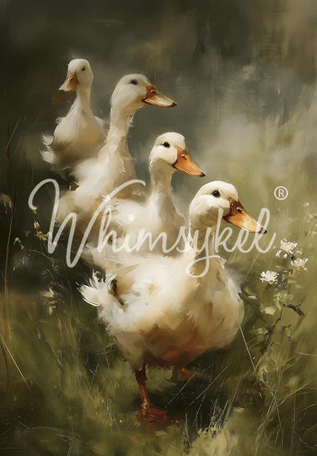 Whimsykel Decoupage Paper 21x29 - Ducks in a Row