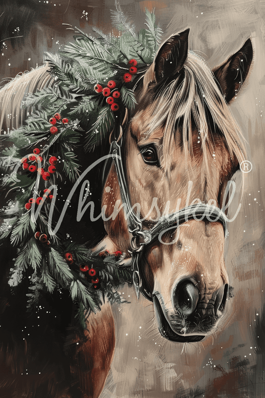 Whimsykel Transfer 29 x 21 - Yuletide Steed