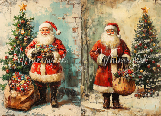 Whimsykel Transfer 29 x 21 - Santa Duo