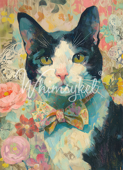 Whimsykel Decoupage Paper 21x29 - Tuxedo Cat