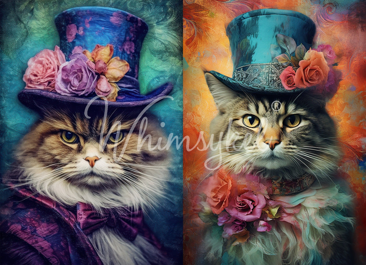 Whimsykel Decoupage Paper 21x29 - Duo Cats