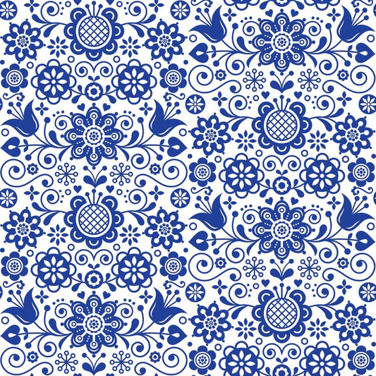 Blue Glass Ornate - Rice Paper 12"x12.8"