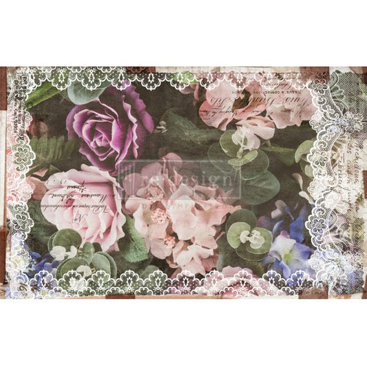 Dark Lace Floral Tissue Paper