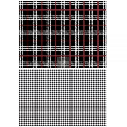 Transfer 23x33 - Gingham Black